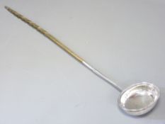 GEORGE IV TODDY LADLE, London 1822 with twist whale bone handle, 38cms L (bowl reattached) hallmarks