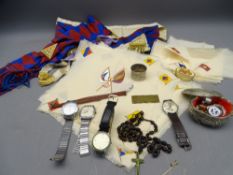MASONIC REGALIA, GENT'S WRIST WATCHES, flag painted silks and other mixed collectables