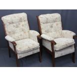 A PAIR OF MODERN LOUNGE ARMCHAIRS by Joynson Holland, 102cms H, 60cms W, 62cms D