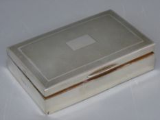 RECTANGULAR CIGARETTE BOX, Birmingham 1947, maker Argentore Manufacturing Company Ltd, 14.5cms L
