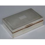 RECTANGULAR CIGARETTE BOX, Birmingham 1947, maker Argentore Manufacturing Company Ltd, 14.5cms L