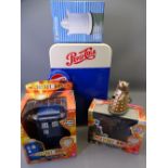 PEPSI COLA MINI FRIDGE, boxed radio control Dalek and Dr Who Tardis talking money box with a Kenwood