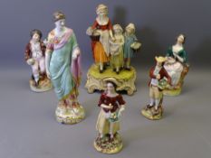 EARLY DERBY & OTHER FIGURINES including a composition Yardley's Lavender group (updated description)