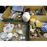 CHINA & GLASSWARE, AN ASSORTMENT including Lambeth tobacco jar, Masons Wedgwood ETC, a large