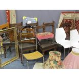 MIXED VINTAGE & LATER FURNITURE PARCEL to include a set of six rexine seated chairs, three various