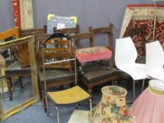 MIXED VINTAGE & LATER FURNITURE PARCEL to include a set of six rexine seated chairs, three various