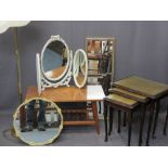 FURNITURE ASSORTMENT to include mid-century two-tier table with Formica type top, reproduction