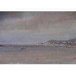 JEREMY YATES watercolour - Conwy Estuary and Deganwy, 19 x 27cms