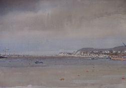 JEREMY YATES watercolour - Conwy Estuary and Deganwy, 19 x 27cms