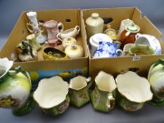 ROYAL DOULTON LAMBETH, Foley, Staffordshire vase pairs and old commemorative ware ETC (2 boxes)