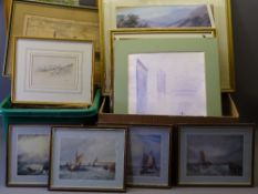 PAINTINGS & PRINTS, a large assortment including antique engravings ETC