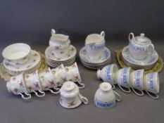 SHELLEY BONE CHINA COLUMBIA TEAWARE, 19 pieces and Richmond Rose Thyme part teaset, 20 pieces