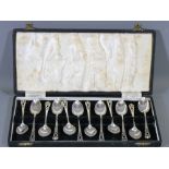 SET OF TEASPOONS, cased 12, Sheffield 1953, maker James Dixon & Sons, 4.8troy ozs