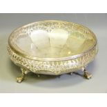 PIERCED SILVER CIRCULAR FRUIT BOWL, London 1919, Maker Reid & Sons, 8.5cms H, 21cms D having pierced