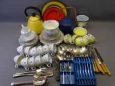 ATLAS CHINA & ROYAL COLESTON TEAWARE, a mixed quantity, enamel ware goods and a loose selection of