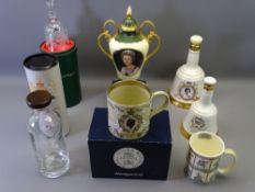 MIXED POTTERY, PORCELAIN & GLASSWARE COMMEMORATIVES to include a Wedgwood 25th Anniversary tankard