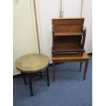 VINTAGE & LATER OCCASIONAL FURNITURE, three items to include a Gothic style two-shelf bookcase, 67.