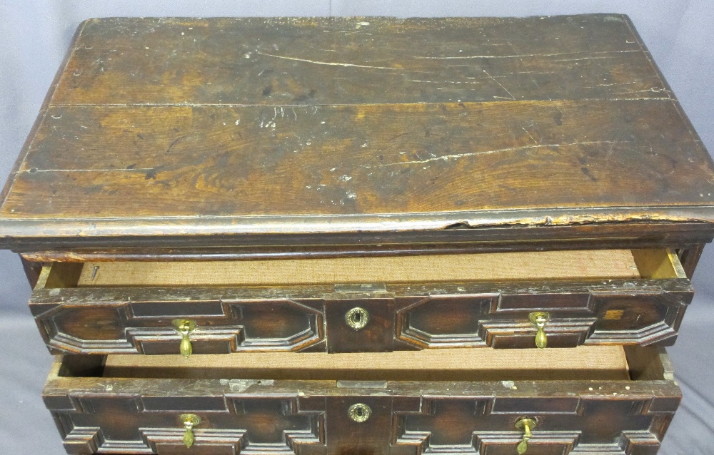 VICTORIAN JACOBETHAN CHEST of four long pine lined drawers, various patterned panels to the front, - Image 4 of 4