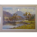 WARREN WILLIAMS ARCA LIMITED EDITION PRINT (182/500) - Snowdon with a river and grazing cattle and