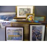 BOX OF ASSORTED PAINTINGS & PRINTS