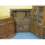 VINTAGE OAK FURNITURE, three items, Priory style including a buffet sideboard, 137cms H, 125cms W,