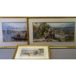 AFTER MYLES BIRKET FOSTER, three prints - a nicely presented pair, 33 x 70cms and another typical