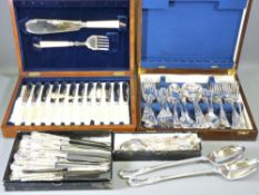 GOOD MATCHED QUANTITY OF EPNS KINGS PATTERN CUTLERY, various makers, the knives stamped 'Boodle &