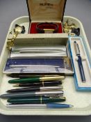 VINTAGE FOUNTAIN & OTHER PENS with a selection of lady's wrist watches
