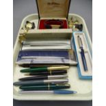 VINTAGE FOUNTAIN & OTHER PENS with a selection of lady's wrist watches