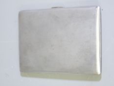 CIGARETTE CASE, Birmingham 1945, maker Dudley Russell Howitt, 12.75 x 8.5cms with engine turned