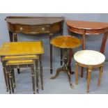 HALL & OCCASIONAL REPRODUCTION TABLES, a selection to include a serpentine top hall table with