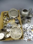 PEWTER TEA URN and other good pewter and white metal items