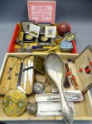 MIXED COLLECTABLES GROUP including hallmarked silver items, vanity goods, signed cricket ball,