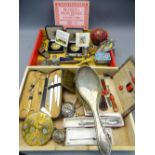 MIXED COLLECTABLES GROUP including hallmarked silver items, vanity goods, signed cricket ball,