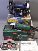 BOXED BOSCH PWS 600 ANGLE GRINDER and a Powercraft PSM-200V bench grinder E/T