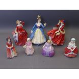 SEVEN ROYAL DOULTON LADY FIGURINES titled 'Leading Lady' HN2269, 'Top O The Hill' HN1834, 'Blithe