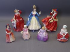 SEVEN ROYAL DOULTON LADY FIGURINES titled 'Leading Lady' HN2269, 'Top O The Hill' HN1834, 'Blithe