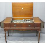 DYNOTRON STEREO SYSTEM CIRCA mid-century in a reproduction cabinet with side speakers, 65cms H,