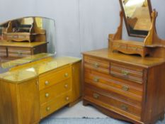 EDWARDIAN MAHOGANY MIRRORED DRESSING CHEST and a walnut example by Austin Suites, 164cms H, 107cms