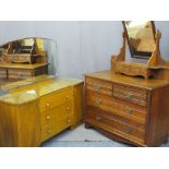 EDWARDIAN MAHOGANY MIRRORED DRESSING CHEST and a walnut example by Austin Suites, 164cms H, 107cms