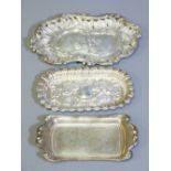 THREE SILVER PIN DISHES, Birmingham and Sheffield hallmarks, 1903 and 1908, Maker Henry Matthews and