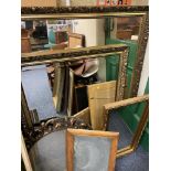 FIVE VINTAGE & MODERN WALL MIRRORS, 122.5 x 96.5cms the largest