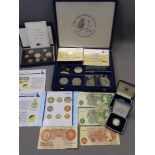 VINTAGE & LATER COINAGE & BANK NOTE COLLECTION, mainly Royal Mint to include 1995 cased proof set,