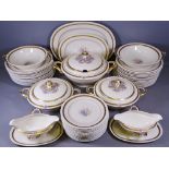 K & A KRAUTHEIM GERMANY DINNERWARE, 40 plus pieces including tureens with covers, gilt decorated
