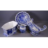 SPODE SIGNATURE, BLUE ROOM & PENNY LANE BLUE & WHITE POTTERY, four items including an Aesop's Fables