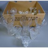 CUT GLASS & OTHER VASES, drinks ware ETC