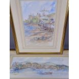 KEVIN SPARROW two watercolours - 1. Conwy with Castle and Bridge from the other side, signed, 34 x
