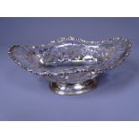 CHESTER 1908 PIERCED SILVER BONBON DISH, makers George Nathan & Ridley Hayes, 3.9 troy ozs, 16cms