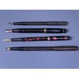 DE LA RUE ONOTO FOUNTAIN PENS (4) including an Onoto Magna with 14ct gold Onoto nib and three