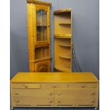 FURNITURE PARCEL - lightwood effect multi-drawer chest, 54cms H, 144cms W, 48cms D, pine floor